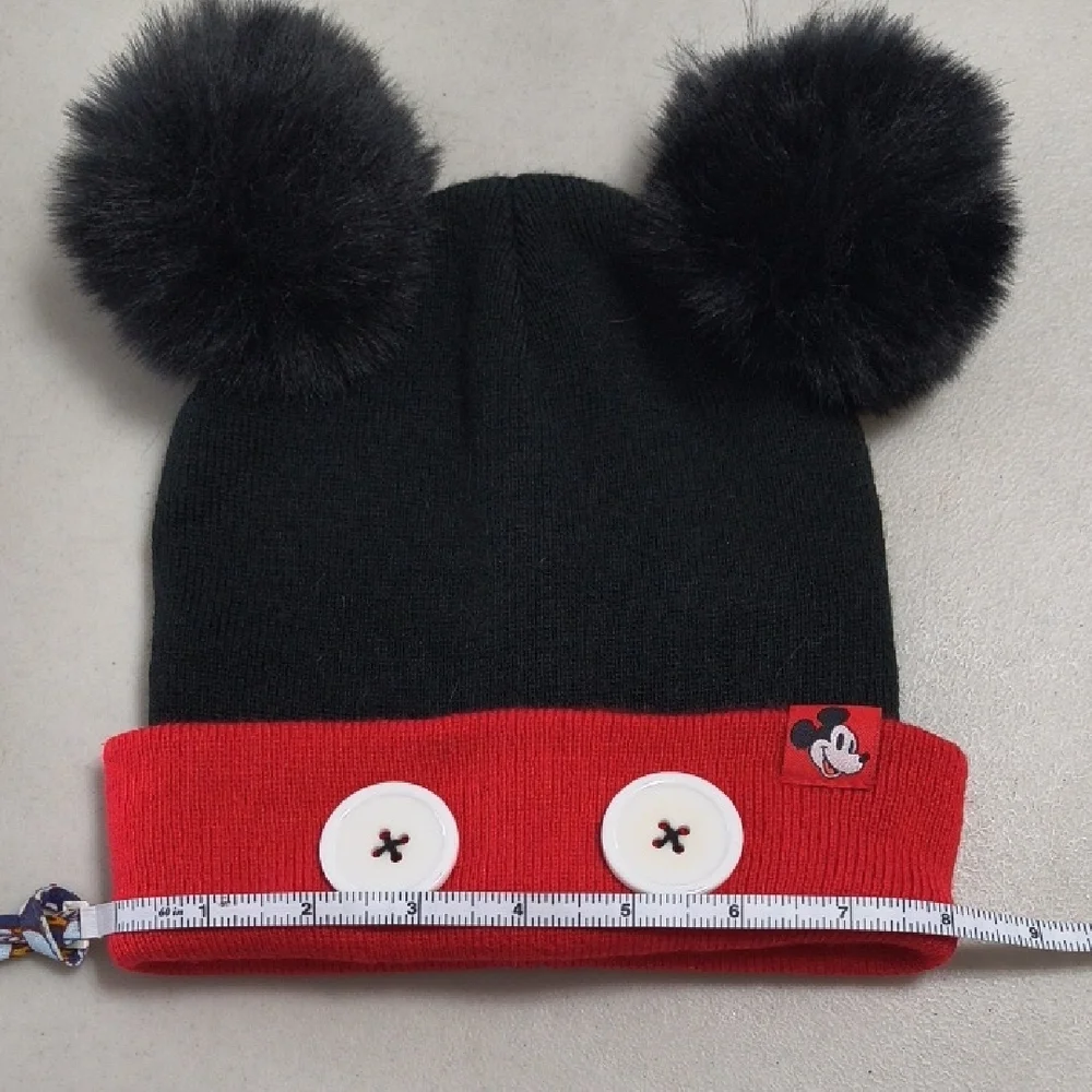 Disney Black and Red Mickey Mouse Pom-Pom Hat Youth